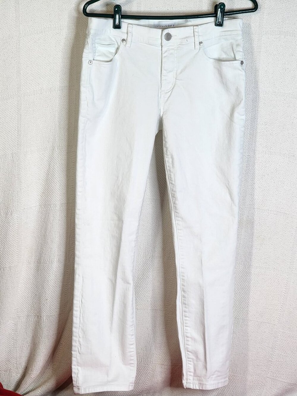 Loft White Cotton Elastane Modern Skinny Stretch Crop Ankle Jeans Size 28 / 6